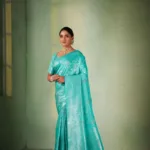 Aksha Zari Women Blue Saree