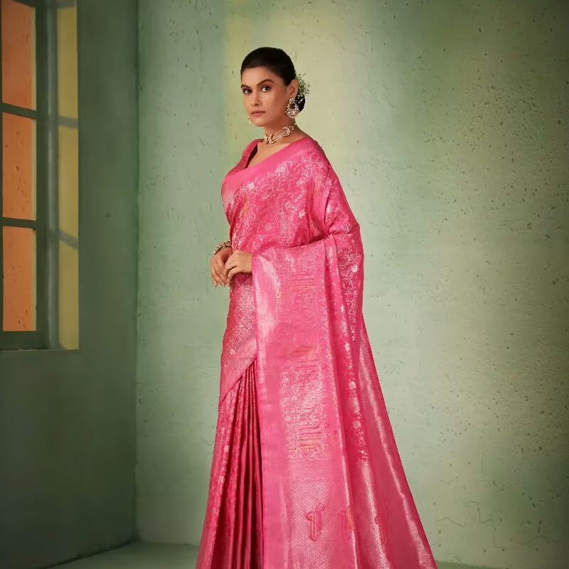 Aksha Zari Pink Women Saree