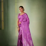 Aksha Zari Purple Women Saree