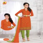 Alina-A Cotton Pink & White Color Unstitched Suit