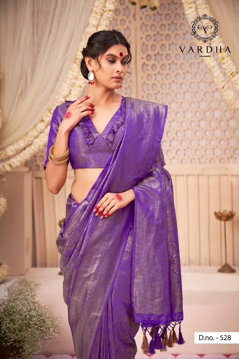 Amara Purple Zari Women Saree - Image 2
