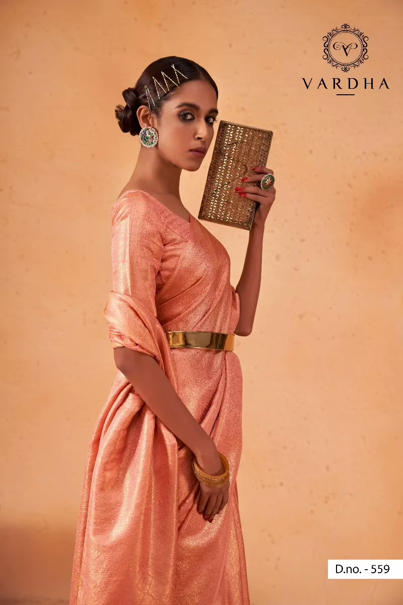 Asya Vol.3 Orange Zari Women Saree - Image 2