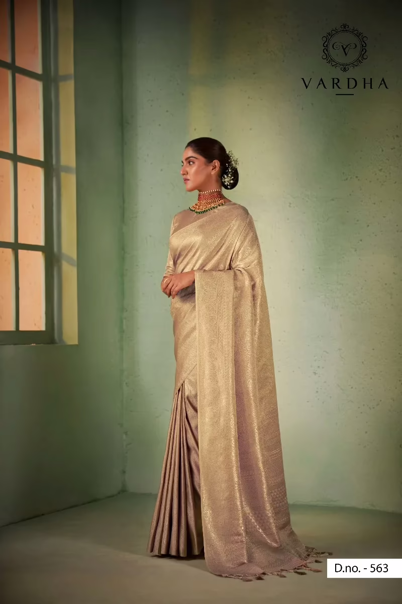 Asya Vol.4 Beige Zari Women Saree - Image 2