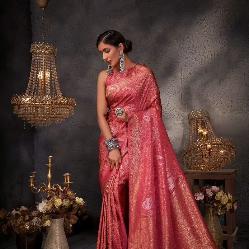 Ayana Zari Women Red Saree