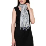 Blue & White Sqaure Print Modal Stole for women