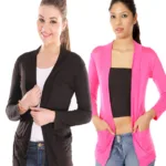 Pack Of Pink & Black Softwear Plain Shrug