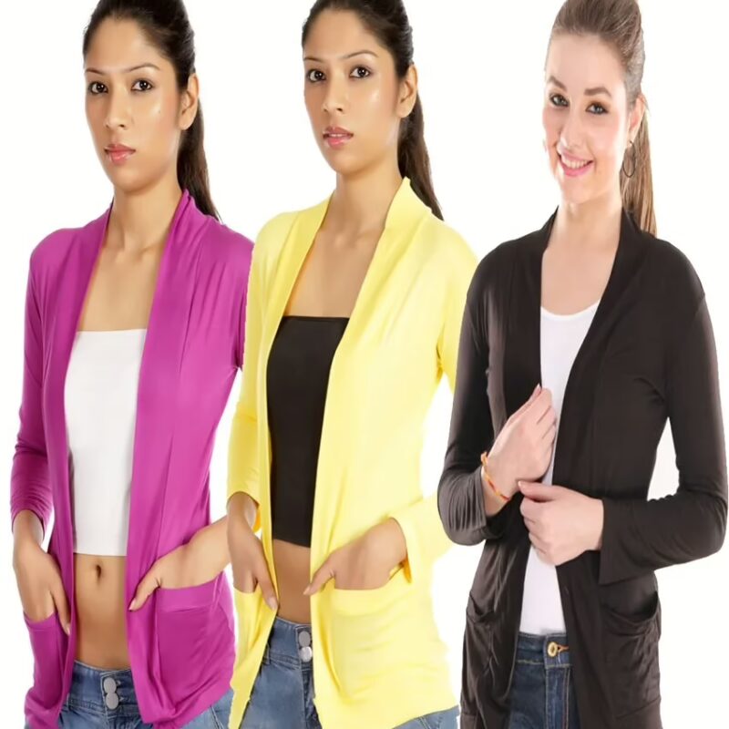 Pack Of 3 Multi Color Shrugs