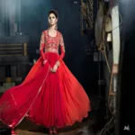 Mizzoli Red  Duplan & Georgette Anarkali Suit