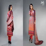 Mizzoli Multi Colour Crape Silk Straight Suit