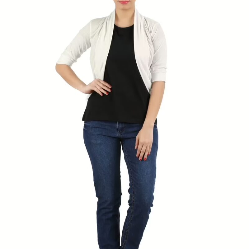 MSS Wings Half White Viscose High Fashionable Shrug