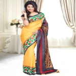 Original Modern Aat Hand Painting Silk Saree