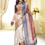 Original Modern Art Hand Painting Silk Saree