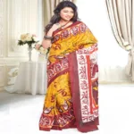 Original Modern Art Hand Painting Silk Saree