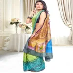 Original Modern Art Hand Painting Silk Saree