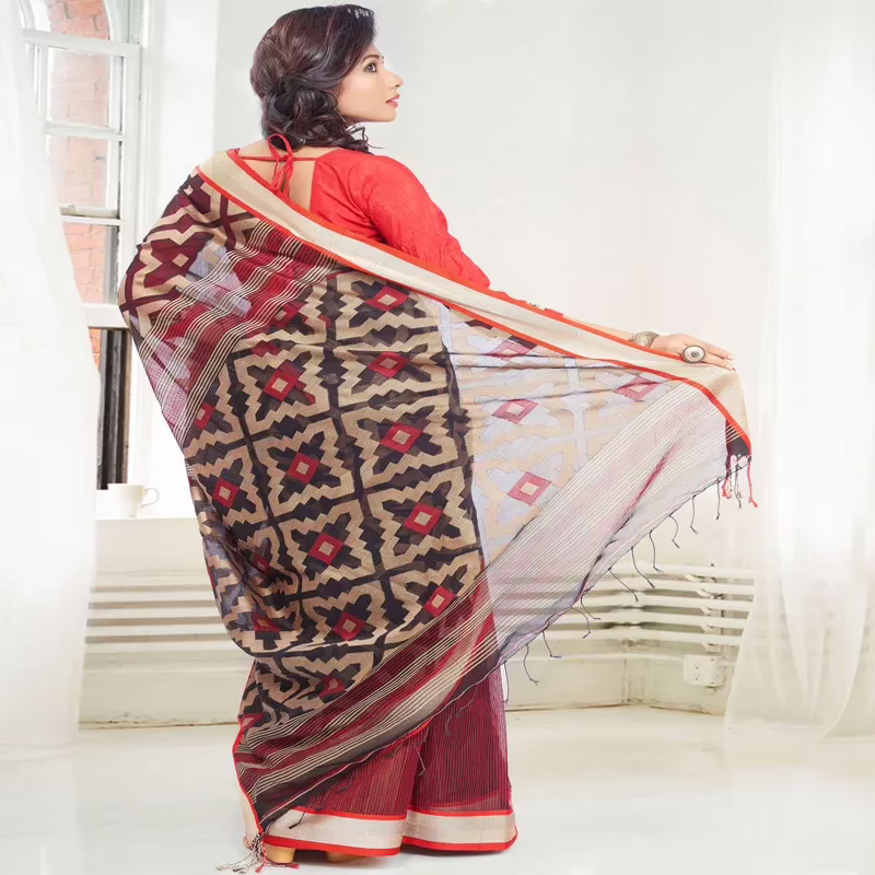 Designer Handloom Ethnic Saree with Indian Handlom Mark - Image 3