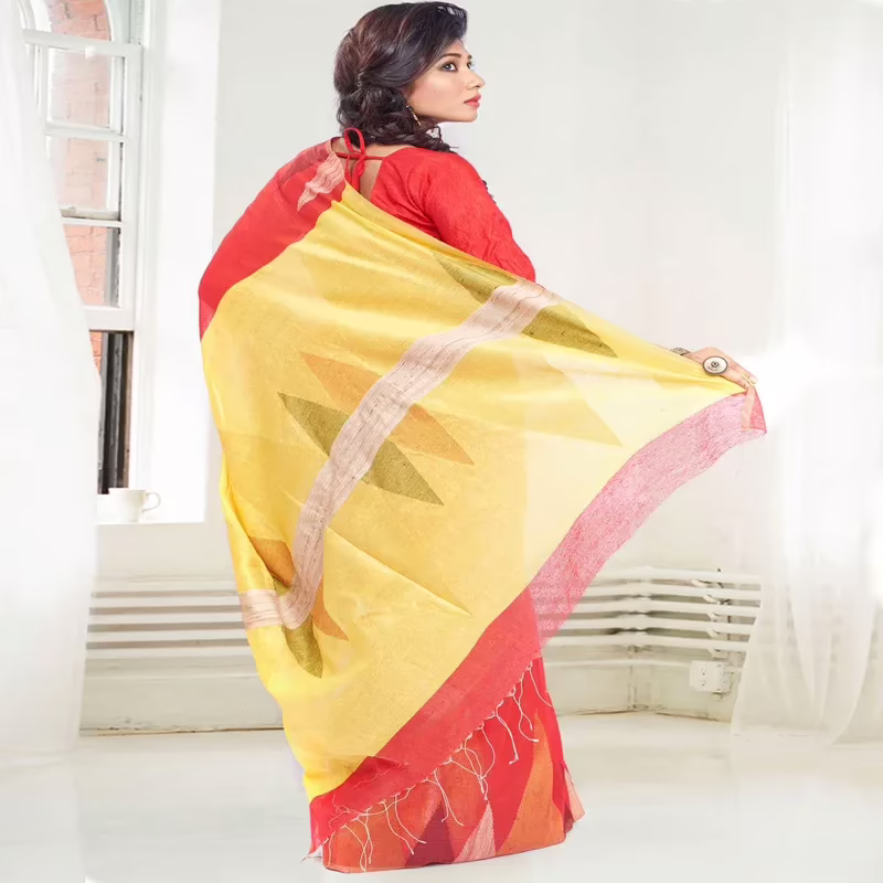 Designer Handloom Ethnic Saree with Indian Handlom Mark - Image 3