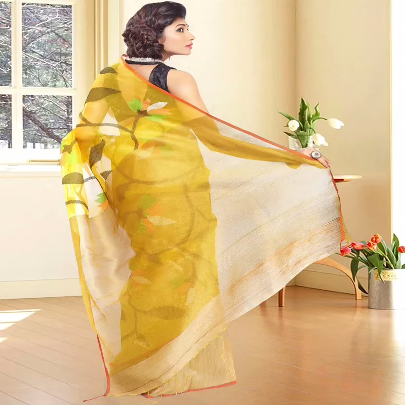 Designer Handloom Ethnic Saree with Indian Handlom Mark - Image 3