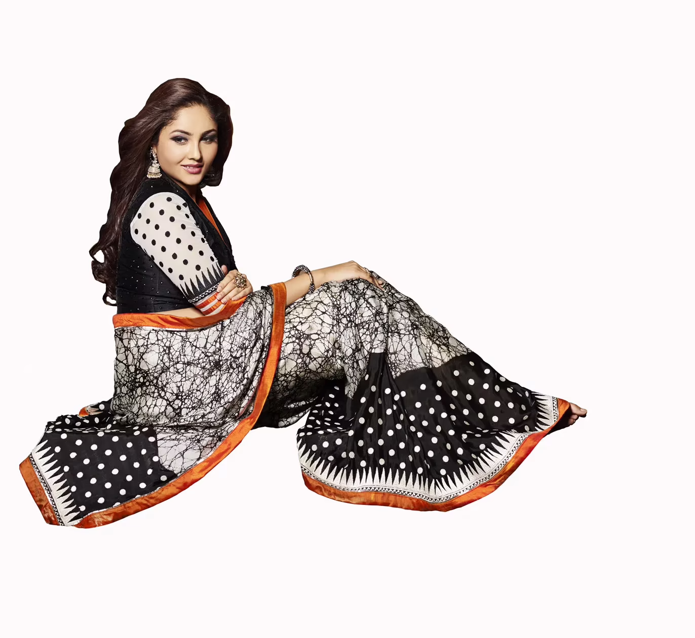 Club Art Decor Designer White Saree With Pure Natural Fabrics - Image 2