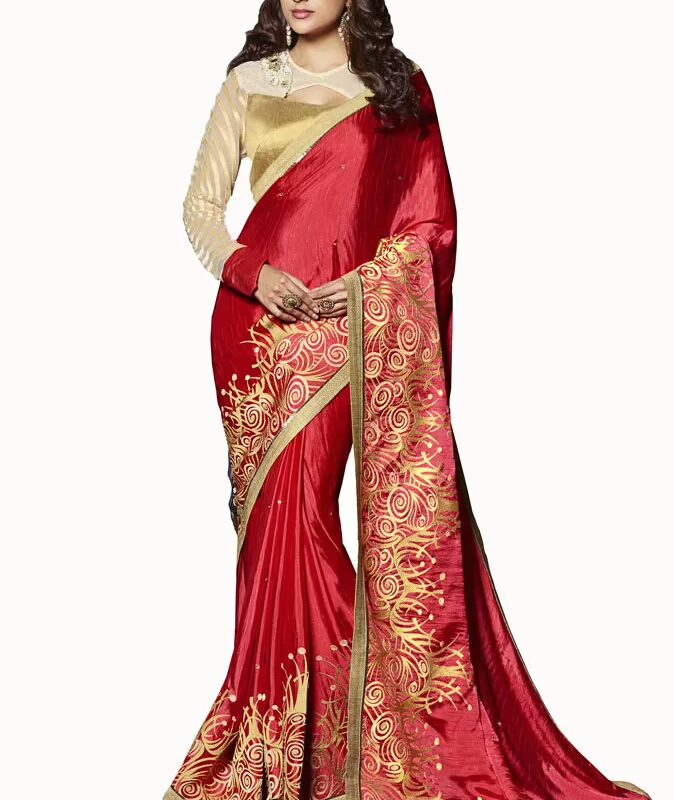 Club Art Decor Designer Maroon Saree With Pure Natural Fabrics