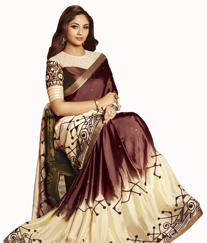 Club Art Decor Designer White Saree With Pure Natural Fabrics