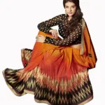 Club Art Decor Designer Orange Saree With Pure Natural Fabrics