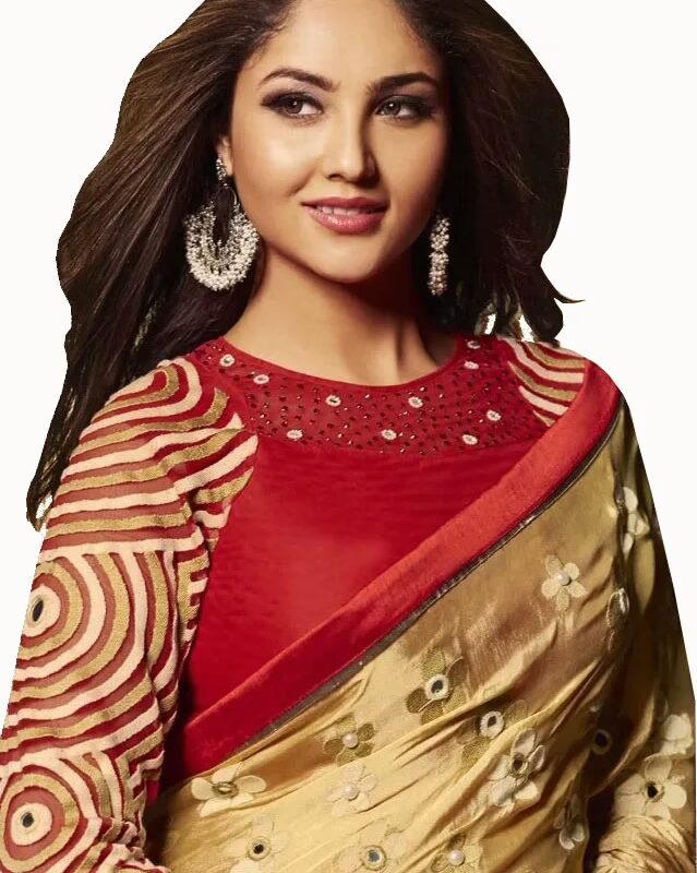 Club Art Decor Designer Gold Saree With Pure Natural Fabrics