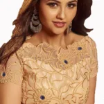Club Art Decor Designer Gold Saree With Pure Natural Fabrics