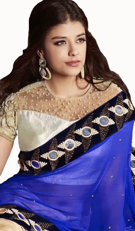 Club Art Decor Designer Cream Saree With Pure Natural Fabrics