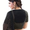 Club Art Decor Designer Black and Cream Saree with Designer Black Blouse - Image 3