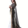 Club Art Decor Designer Black and White Saree with Designer Cream Blouse - Image 2