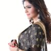 Club Art Decor Designer Black and White Saree with Designer Cream Blouse - Image 5