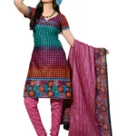 Cotton Bazaar Teal & Pink Pure Cotton Un-Stitched Salwar Suit