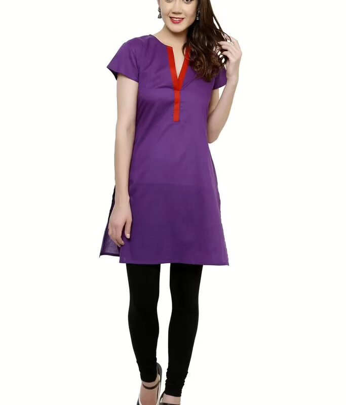 Chiktones Solid Cotton Kurti