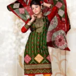 V&V Buy Printed Cotton Green Dress Material