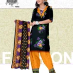 V&V Black Ladies Wear Cotton Designer Dress Material