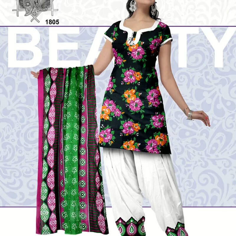 V&V Latest Designer Black Unstitched Salwar Suit