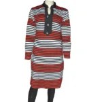Stylish Multi Stripes Nehru Collar Woollen Kurti With Warm Legging