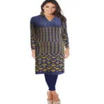 Blue Heart Printed Woolen Kurti With Warm Legging