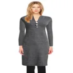 Shimmering Grey Woolen Kurti Free Warm Legging