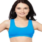 Seamless Non Padded Deep Sky Blue Sports Bra
