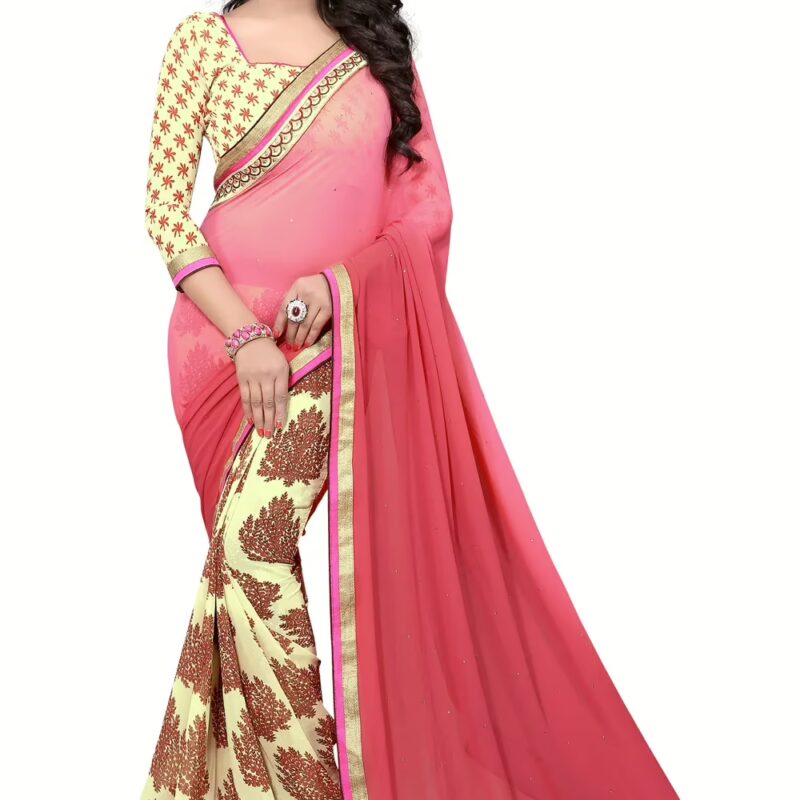 Multicolour Printed Occation Wear Saree With Matching Blouse Piecee