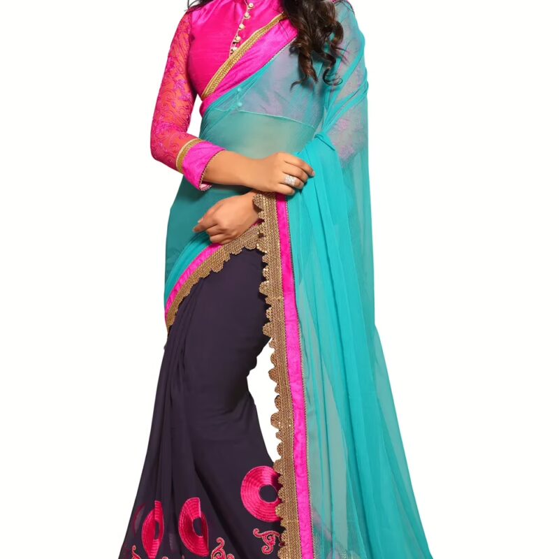 Akriti Magenta Traditional Saree With Matching Blouse Piece