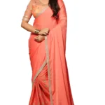 Akriti Deep Pink Traditional Saree With Matching Blouse Piece