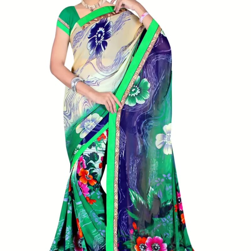 Alpana Mustard Georgette Traditional Saree With Matching Blouse Piece