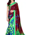 Alka Multi Floral Printed Traditional Saree With Matching Blouse Piece