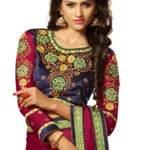 Alisha Maroon Embroidered Traditional Designer Party Wear Saree With Matching Blouse Piece