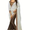 Alisha White Embroidered Traditional Designer Party Wear Saree With Matching Blouse Piece - Image 2