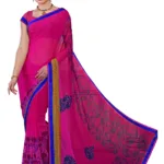 Alpana magenta Georgette Traditional Saree With Matching Blouse Piece