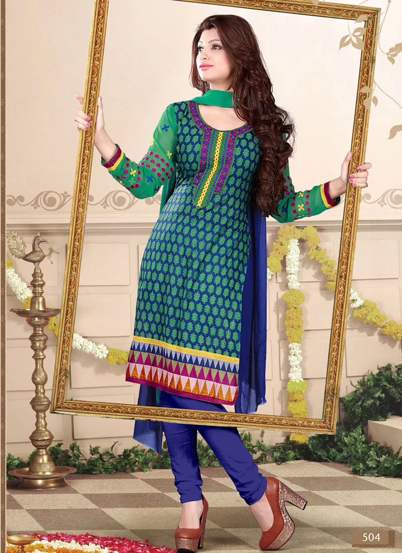 V&V Churidar Style Cotton Dress Material