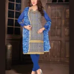 V&V Beautiful Latest Pure Chanderi Cotton Dress